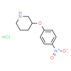 ChemSpider 2D Image | 3-(4-Nitrophenoxy)piperidine hydrochloride (1:1) | C11H15ClN2O3