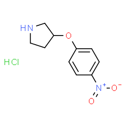 ChemSpider 2D Image | 3-(4-Nitrophenoxy)pyrrolidine hydrochloride | C10H13ClN2O3