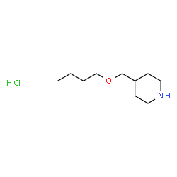 ChemSpider 2D Image | 4-(Butoxymethyl)piperidine hydrochloride | C10H22ClNO