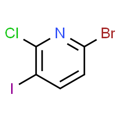 ChemSpider 2D Image | 6-Bromo-2-chloro-3-iodopyridine | C5H2BrClIN