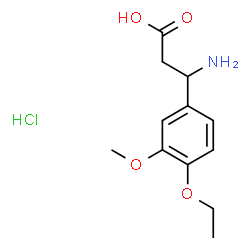 ChemSpider 2D Image | 3-amino-3-(4-ethoxy-3-methoxyphenyl)propanoic acid hydrochloride | C12H18ClNO4