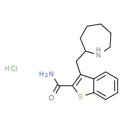 ChemSpider 2D Image | 3-(azepan-2-ylmethyl)-1-benzothiophene-2-carboxamide hydrochloride | C16H21ClN2OS