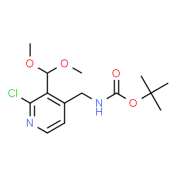 ChemSpider 2D Image | tert-Butyl (2-chloro-3-(dimethoxymethyl)pyridin-4-yl)methylcarbamate | C14H21ClN2O4