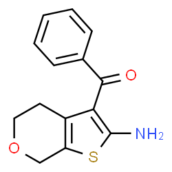ChemSpider 2D Image | (2-Amino-4,7-dihydro-5H-thieno[2,3-c]pyran-3-yl)(phenyl)methanone | C14H13NO2S