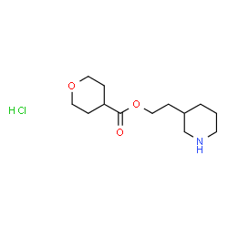 ChemSpider 2D Image | 2-(piperidin-3-yl)ethyl tetrahydro-2H-pyran-4-carboxylate hydrochloride | C13H24ClNO3