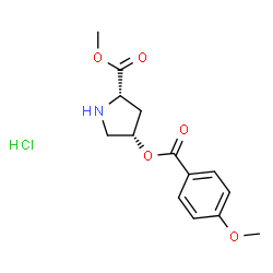 ChemSpider 2D Image | Methyl (4S)-4-[(4-methoxybenzoyl)oxy]-L-prolinate hydrochloride (1:1) | C14H18ClNO5