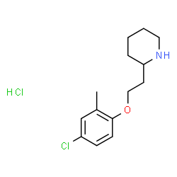 ChemSpider 2D Image | 2-[2-(4-Chloro-2-methylphenoxy)ethyl]piperidine hydrochloride (1:1) | C14H21Cl2NO