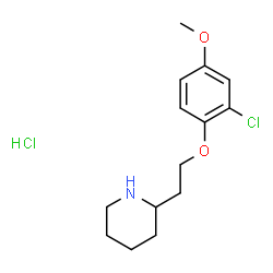ChemSpider 2D Image | 2-(2-(2-chloro-4-methoxyphenoxy)ethyl)piperidine hydrochloride | C14H21Cl2NO2