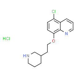 ChemSpider 2D Image | 5-chloro-8-(2-(piperidin-3-yl)ethoxy)quinoline hydrochloride | C16H20Cl2N2O