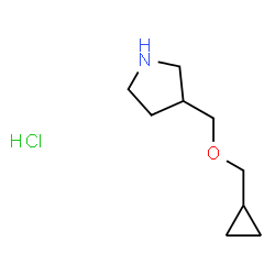 ChemSpider 2D Image | 3-((cyclopropylmethoxy)methyl)pyrrolidine hydrochloride | C9H18ClNO