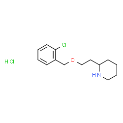 ChemSpider 2D Image | 2-{2-[(2-Chlorobenzyl)oxy]ethyl}piperidine hydrochloride (1:1) | C14H21Cl2NO