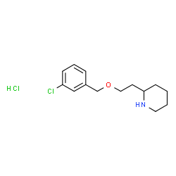 ChemSpider 2D Image | 2-{2-[(3-Chlorobenzyl)oxy]ethyl}piperidine hydrochloride (1:1) | C14H21Cl2NO