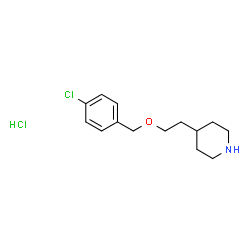 ChemSpider 2D Image | 4-(2-((4-chlorobenzyl)oxy)ethyl)piperidine hydrochloride | C14H21Cl2NO