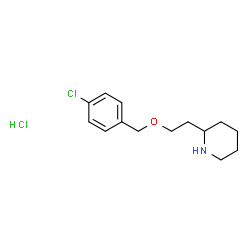 ChemSpider 2D Image | 2-(2-((4-chlorobenzyl)oxy)ethyl)piperidine hydrochloride | C14H21Cl2NO