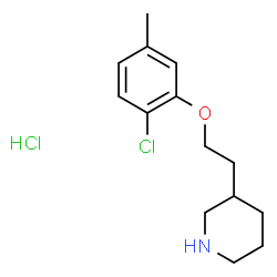 ChemSpider 2D Image | 3-(2-(2-chloro-5-methylphenoxy)ethyl)piperidine hydrochloride | C14H21Cl2NO