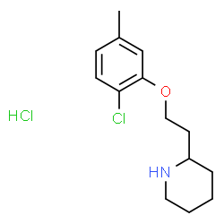 ChemSpider 2D Image | 2-[2-(2-Chloro-5-methylphenoxy)ethyl]piperidine hydrochloride (1:1) | C14H21Cl2NO