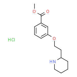 ChemSpider 2D Image | methyl 3-(2-(piperidin-2-yl)ethoxy)benzoate hydrochloride | C15H22ClNO3