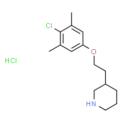 ChemSpider 2D Image | 3-(2-(4-chloro-3,5-dimethylphenoxy)ethyl)piperidine hydrochloride | C15H23Cl2NO