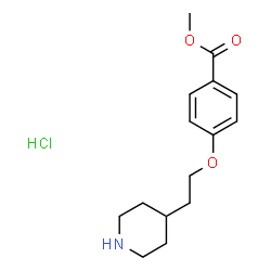 ChemSpider 2D Image | Methyl 4-[2-(4-piperidinyl)ethoxy]benzoate hydrochloride (1:1) | C15H22ClNO3