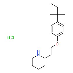 ChemSpider 2D Image | 2-(2-(4-(tert-pentyl)phenoxy)ethyl)piperidine hydrochloride | C18H30ClNO