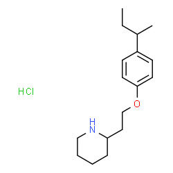 ChemSpider 2D Image | 2-(2-(4-(sec-butyl)phenoxy)ethyl)piperidine hydrochloride | C17H28ClNO