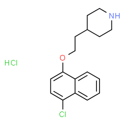 ChemSpider 2D Image | 4-(2-((4-chloronaphthalen-1-yl)oxy)ethyl)piperidine hydrochloride | C17H21Cl2NO