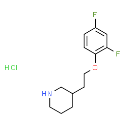 ChemSpider 2D Image | 3-(2-(2,4-difluorophenoxy)ethyl)piperidine hydrochloride | C13H18ClF2NO
