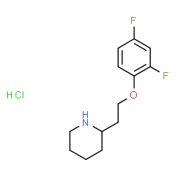 ChemSpider 2D Image | 2-(2-(2,4-difluorophenoxy)ethyl)piperidine hydrochloride | C13H18ClF2NO