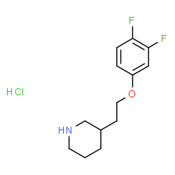 ChemSpider 2D Image | 3-[2-(3,4-Difluorophenoxy)ethyl]piperidine hydrochloride (1:1) | C13H18ClF2NO