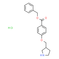ChemSpider 2D Image | benzyl 4-(pyrrolidin-3-ylmethoxy)benzoate hydrochloride | C19H22ClNO3