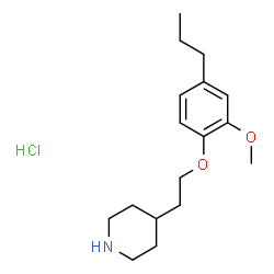 ChemSpider 2D Image | 4-[2-(2-Methoxy-4-propylphenoxy)ethyl]piperidine hydrochloride (1:1) | C17H28ClNO2