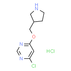 ChemSpider 2D Image | 4-chloro-6-(pyrrolidin-3-ylmethoxy)pyrimidine hydrochloride | C9H13Cl2N3O