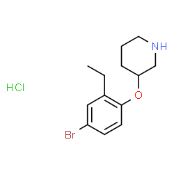 ChemSpider 2D Image | 3-(4-Bromo-2-ethylphenoxy)piperidine hydrochloride | C13H19BrClNO