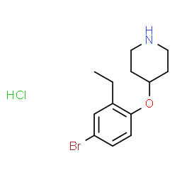 ChemSpider 2D Image | 4-(4-Bromo-2-ethylphenoxy)piperidine hydrochloride | C13H19BrClNO