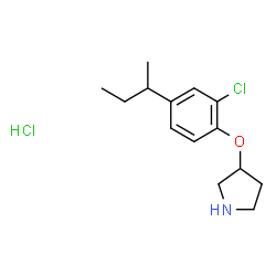 ChemSpider 2D Image | 3-(4-(sec-butyl)-2-chlorophenoxy)pyrrolidine hydrochloride | C14H21Cl2NO