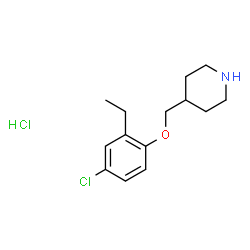 ChemSpider 2D Image | 4-((4-chloro-2-ethylphenoxy)methyl)piperidine hydrochloride | C14H21Cl2NO