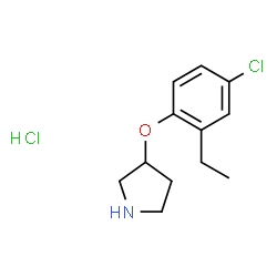 ChemSpider 2D Image | 3-(4-Chloro-2-ethylphenoxy)pyrrolidine hydrochloride | C12H17Cl2NO