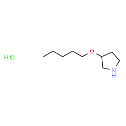 ChemSpider 2D Image | 3-(Pentyloxy)pyrrolidine hydrochloride | C9H20ClNO