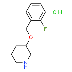 ChemSpider 2D Image | 3-[(2-Fluorobenzyl)oxy]piperidine hydrochloride (1:1) | C12H17ClFNO