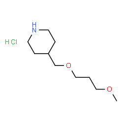 ChemSpider 2D Image | 4-((3-methoxypropoxy)methyl)piperidine hydrochloride | C10H22ClNO2