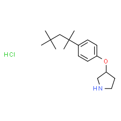ChemSpider 2D Image | 3-(4-(2,4,4-trimethylpentan-2-yl)phenoxy)pyrrolidine hydrochloride | C18H30ClNO