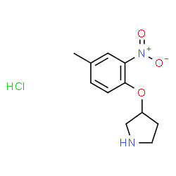 ChemSpider 2D Image | 3-(4-Methyl-2-nitrophenoxy)pyrrolidine hydrochloride | C11H15ClN2O3