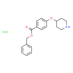 ChemSpider 2D Image | benzyl 4-(piperidin-4-yloxy)benzoate hydrochloride | C19H22ClNO3