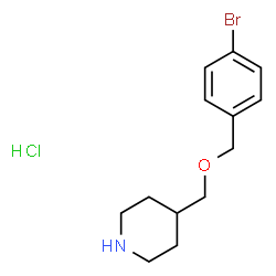 ChemSpider 2D Image | 4-(((4-bromobenzyl)oxy)methyl)piperidine hydrochloride | C13H19BrClNO