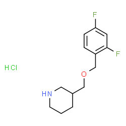 ChemSpider 2D Image | 3-(((2,4-difluorobenzyl)oxy)methyl)piperidine hydrochloride | C13H18ClF2NO
