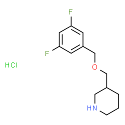 ChemSpider 2D Image | 3-(((3,5-difluorobenzyl)oxy)methyl)piperidine hydrochloride | C13H18ClF2NO