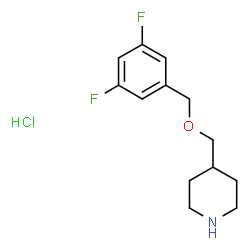 ChemSpider 2D Image | 4-(((3,5-difluorobenzyl)oxy)methyl)piperidine hydrochloride | C13H18ClF2NO