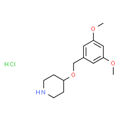 ChemSpider 2D Image | 4-((3,5-dimethoxybenzyl)oxy)piperidine hydrochloride | C14H22ClNO3
