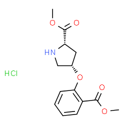 ChemSpider 2D Image | Methyl (4S)-4-[2-(methoxycarbonyl)phenoxy]-L-prolinate hydrochloride (1:1) | C14H18ClNO5