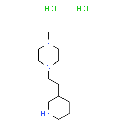 ChemSpider 2D Image | 1-Methyl-4-[2-(3-piperidinyl)ethyl]piperazine dihydrochloride | C12H27Cl2N3